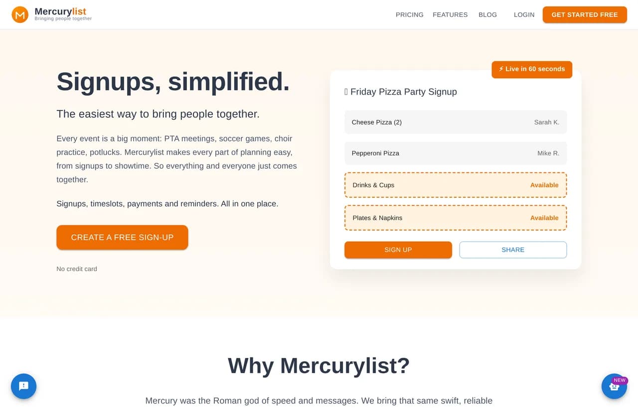 Mercurylist screenshot